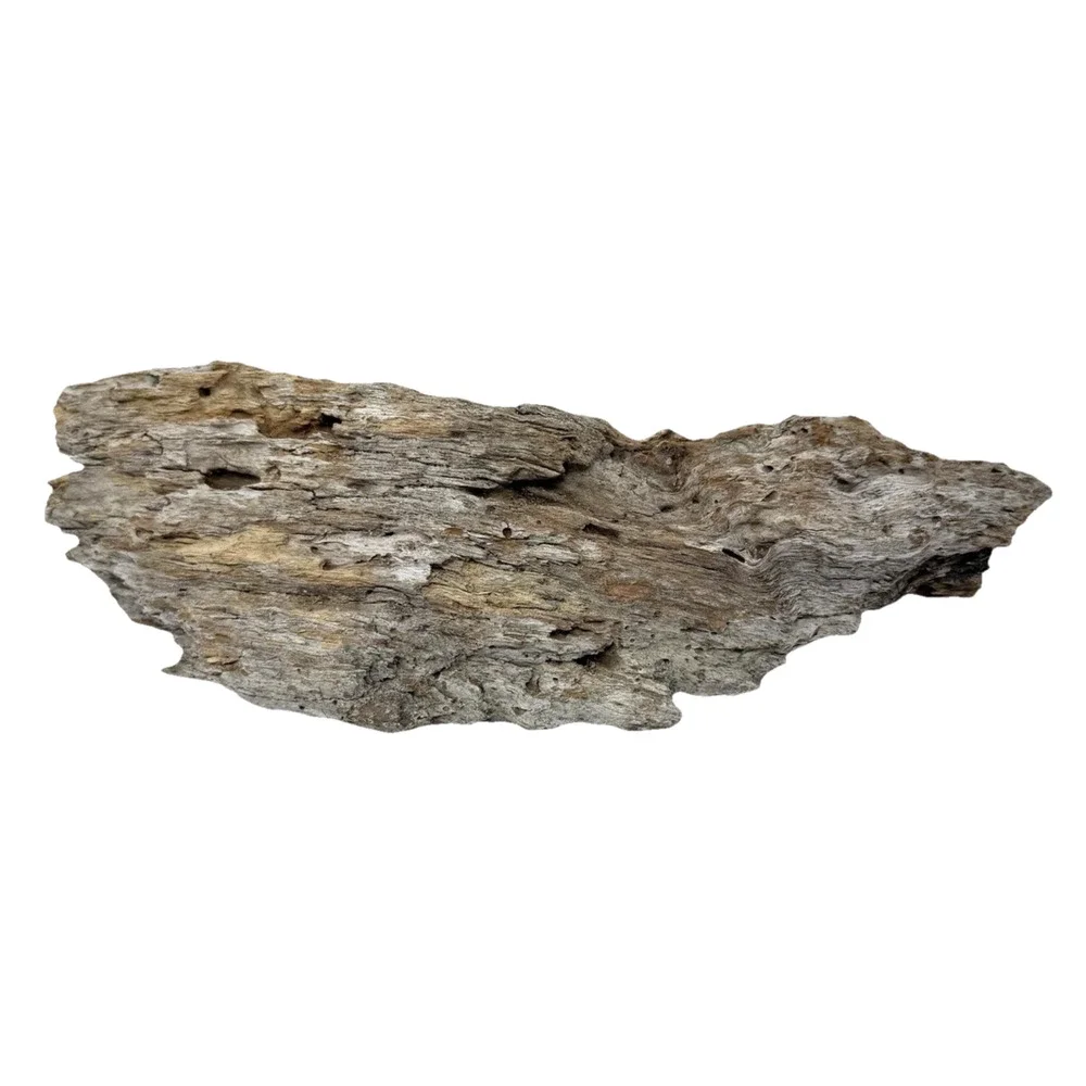 Curved Weathered Driftwood Slab with Deep Texture – Organic Natural Wood Decor